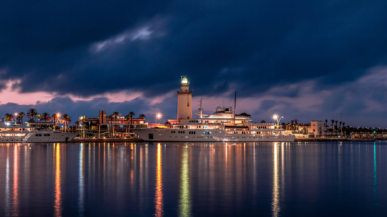 Malaga at dusk